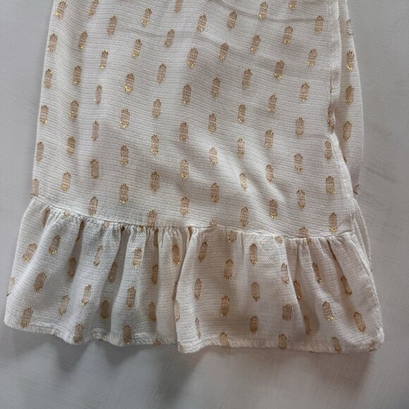 Blue Island Swim Cover Up Size Small White And Gold Tie Front Tassels Boho - Picture 12 of 13